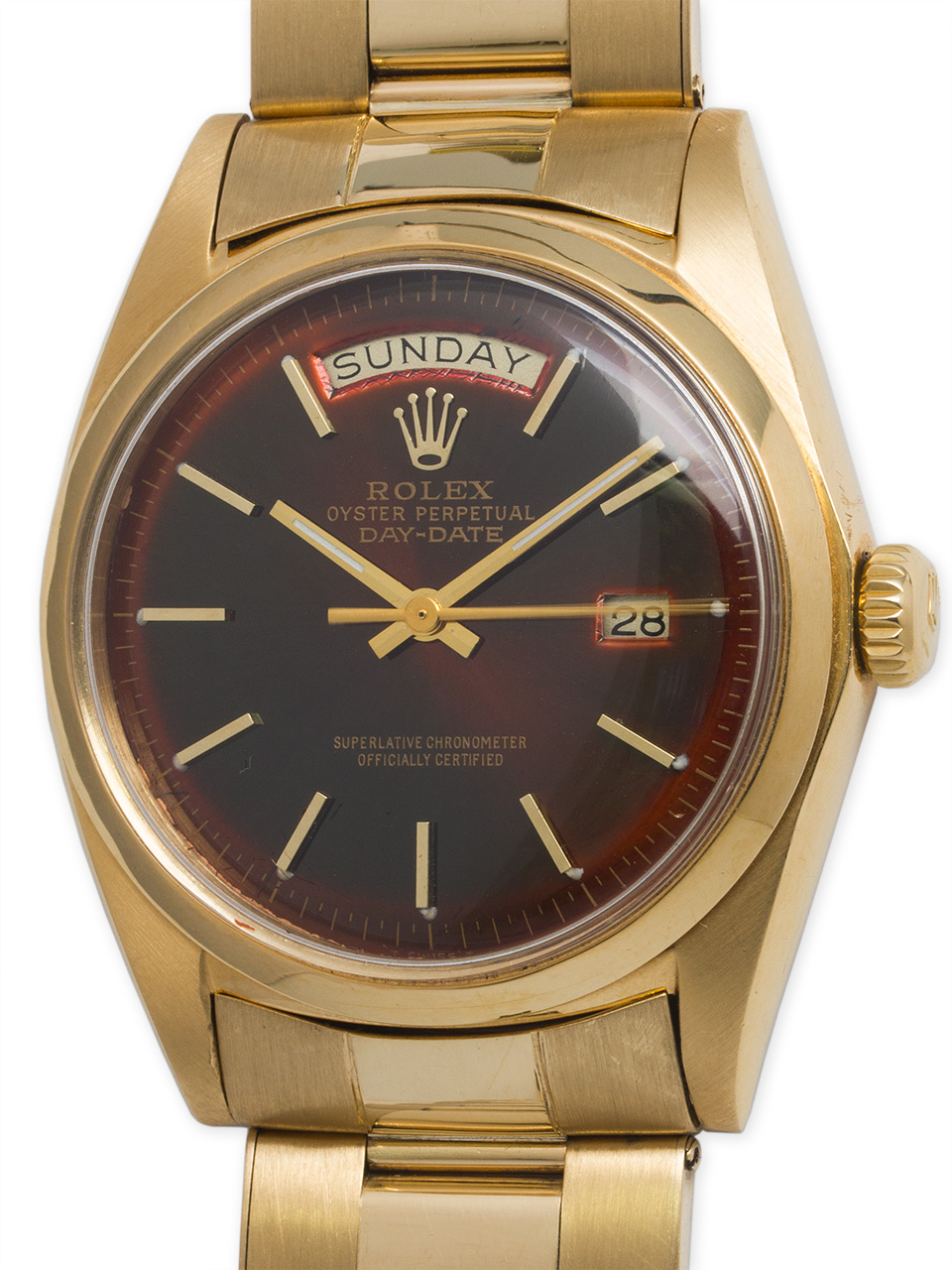 Rolex 18K YG Day Date President circa 1971 "Rootbeer"