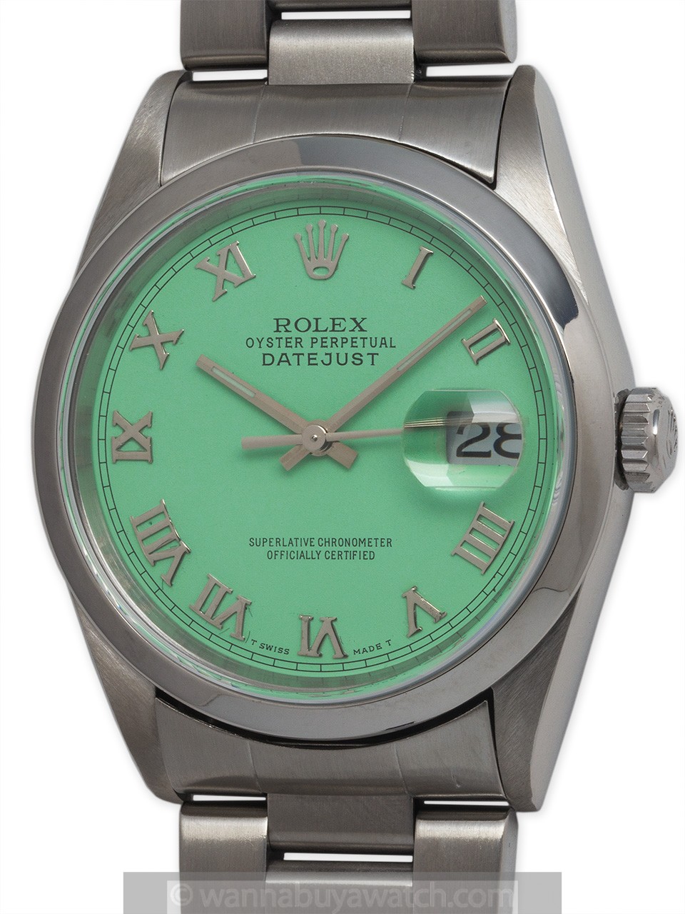 Rolex SS Datejust circa 2000 “Mint Green”