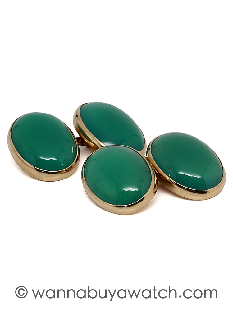 14K Gold & Emerald Green Cufflinks