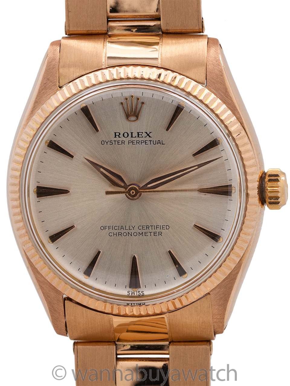 Rolex 18K PG Oyster Perpetual ref 6567 